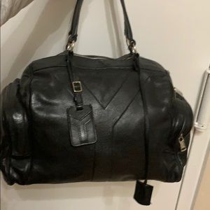 YSL bucket bag in black with silver hardware
